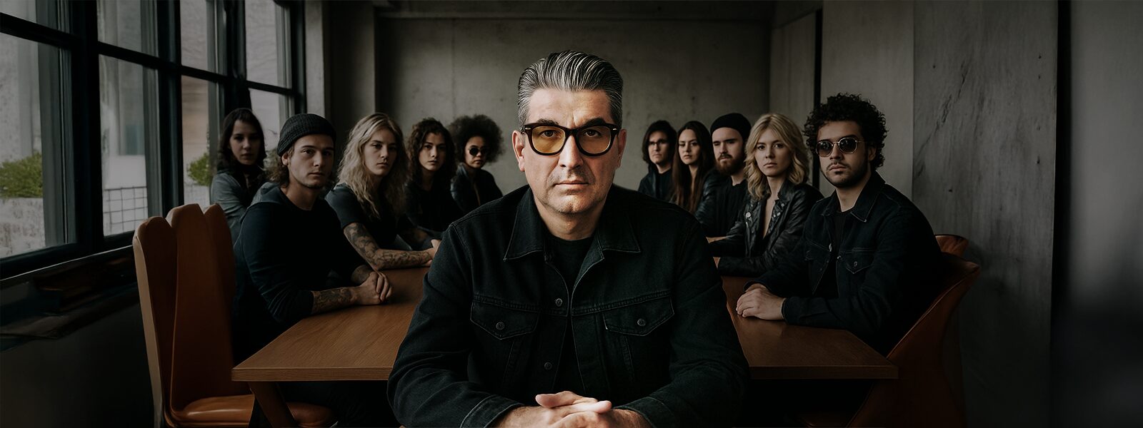 The Incubator team gathered around a conference table