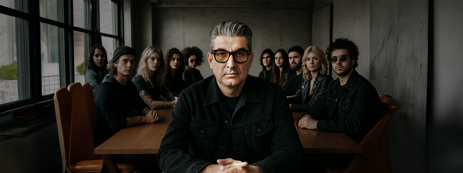 The Incubator team gathered around a conference table